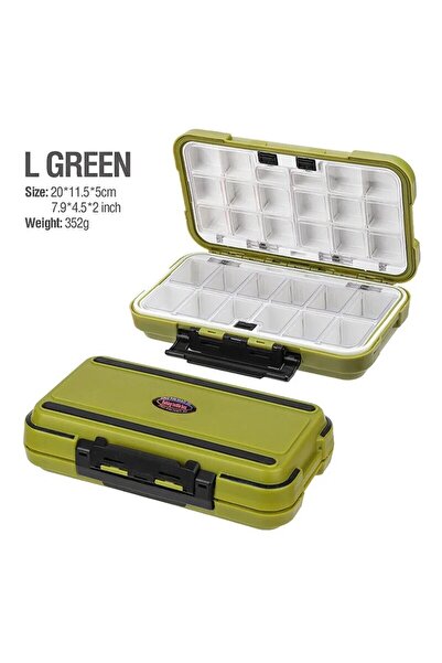 YIRUMEI صندوق أدوات صيد مقاوم للماء باللون الأخضر، صندوق تخزين أدوات الصيد، خ...