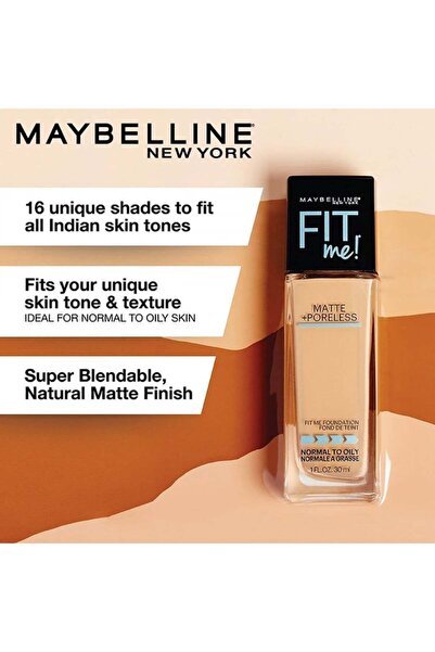Maybelline New York Maybelline New York Fit Me Matte & Poreless Foundation - 332 Golden Caramel - 30ml