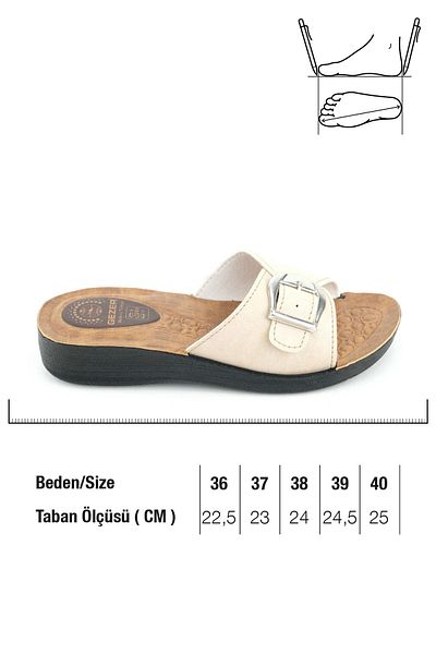 GEZER Women's Summer Faux Leather Single Buckle Adjustable Comfortable Sole Daily Slippers