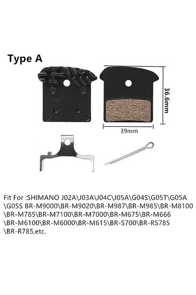 Choice A For J02A Bicycle Ceramic Disc Brake Pads Cooling Fins Ice Tech For Shimano XT SLX Deore DURA ACE U