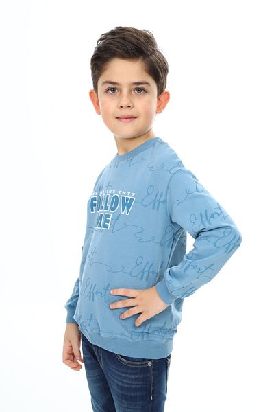 Toontoy Boy's Follow Me Printed Sweatshirt