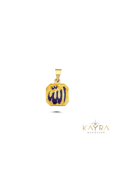 Kayra Mücevher Allah Yazılı Mineli Altın Kolye Ucu AH96