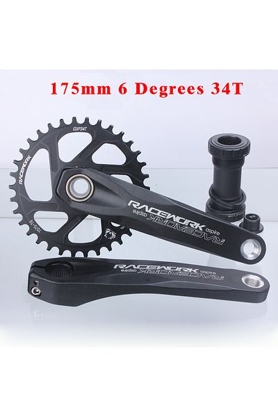 Choice 175mm 6 Degrees 34T RACEWORK MTB Crankset 170/175mm Mountain Bike Crank Narrow Wide Chainring 32/34/