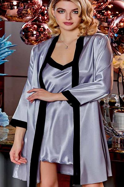 Jeremi Satin Nightgown Dressing Gown Set