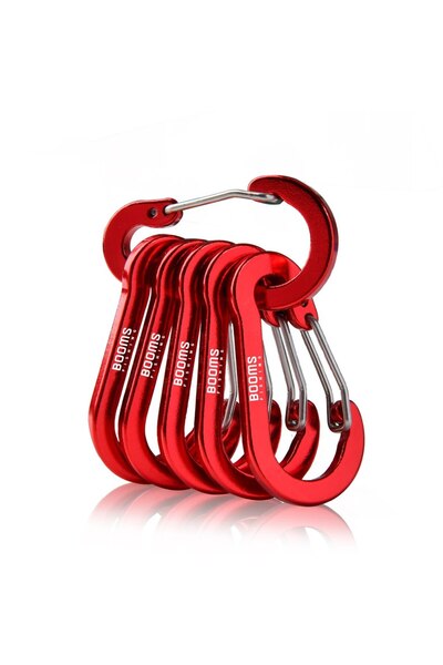 Choice Red 6pcs Booms Fishing CC1 6Pcs Aluminum Alloy Carabiner Keychain Outd...