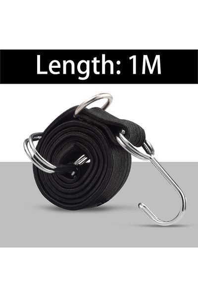 Choice Black 1M Elastics Rubber Luggage Rope Cord Hooks Bikes Rope Tie Luggage Roof Rack Strap Fixed Band