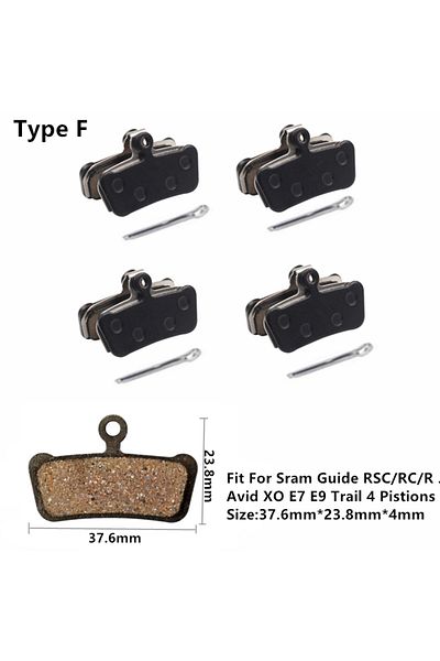 Choice Type F 4pairs Bike Mtb Semi-metallic Disc Brake Pads For Shimano B01s G01s A01s Xtr Xt Slx Deore Sra