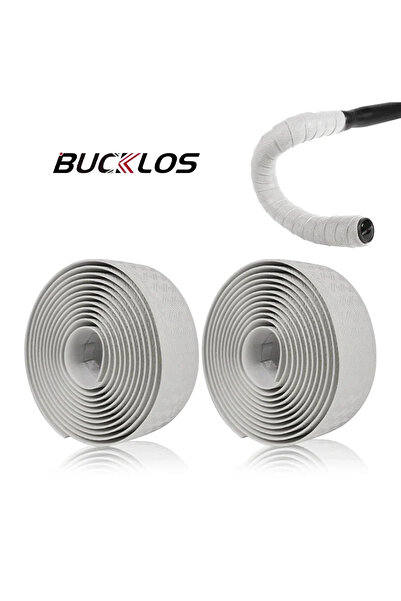 BUCKLOS شريط مقود دراجة طريق M1-WHITE غطاء مقبض دراجة مضاد للانزلاق ناعم لامت...