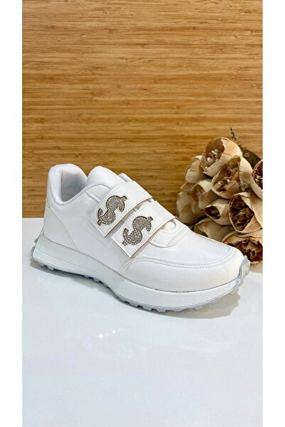 PUNTO 333089 Taşlı Cırtlı Rugan Şık Spor Ayakkabı