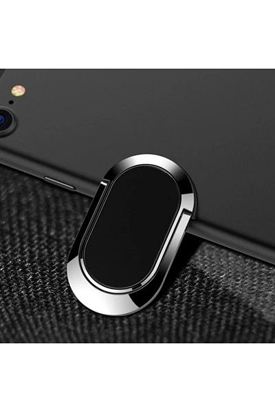 WSSHE Black Luxury Metal Mobile Phone Socket Holder Universal Portable Finger Ring Support Magnetic Car Br