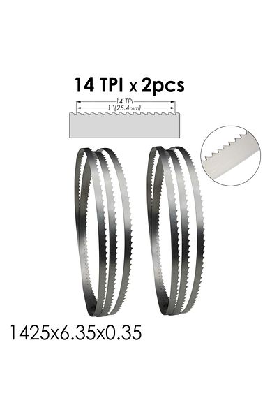 Choice TPI 14 TASP 2pcs Bandsaw Blade 1425 x 6.35 x 0.35mm for 8" Draper BS250 Nutool FOX Silverline Delta
