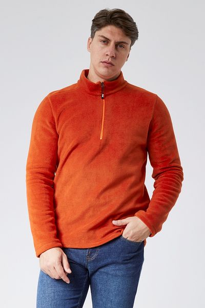 M MOONCOVER Men's Standard Fit Comfortable Cut Cold-Proof Stand Collar Fleece Sweatshirt