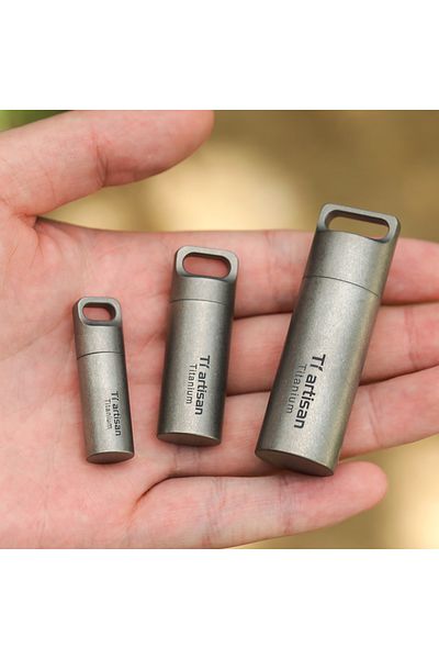 Choice S M L Tiartisan Titanium Mini EDC Tools زجاجة دواء محكمة الغلق محمولة للاستخدام المنزلي في الهواء الطلق علبة حبوب منع الحمل