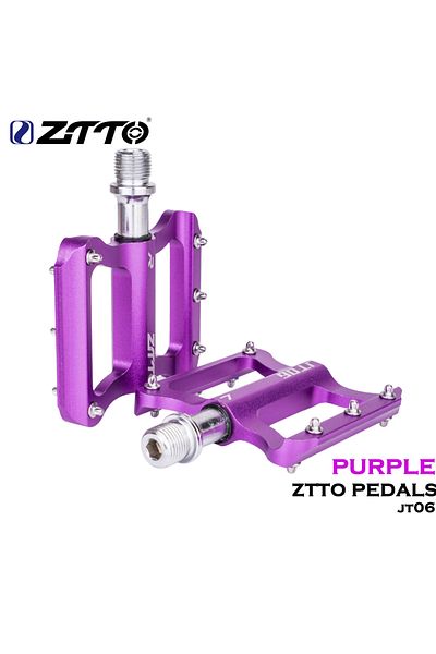 ZTTO JT06 Purple ZTTO Bicycle Ultralight Anti-slip Pedal 2 Sealed Bearing MTB Road Bike Pedal CNC Folding