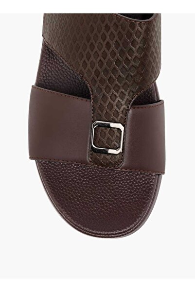 LBL by Shoexpress Textured Slip-On Sandals with Metallic Detail
