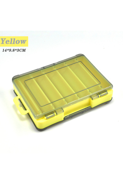 Choice Yellow Doublex Sided Fishing Tackle Box 12 Cells Bait Lure Hook Storag...