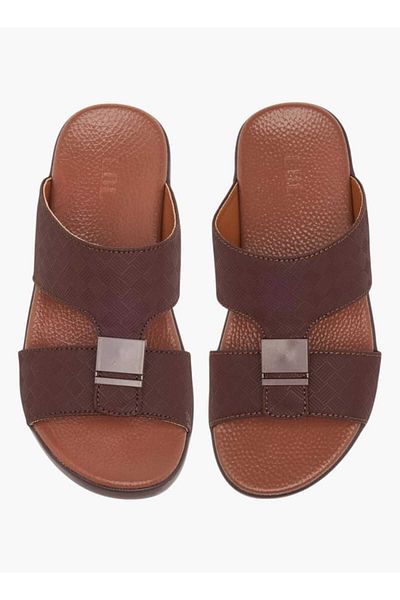 LBL by Shoexpress Textured Slip-On Arabic Sandals with Accent Detail