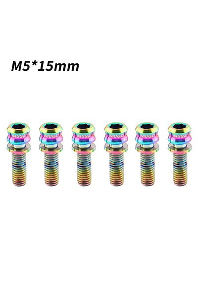 Choice M5X15MM Colour MUQZI 6PCS Titanium Bolts M5x15 M5x17 Bicycle Handlebar Stem Screw With Washer