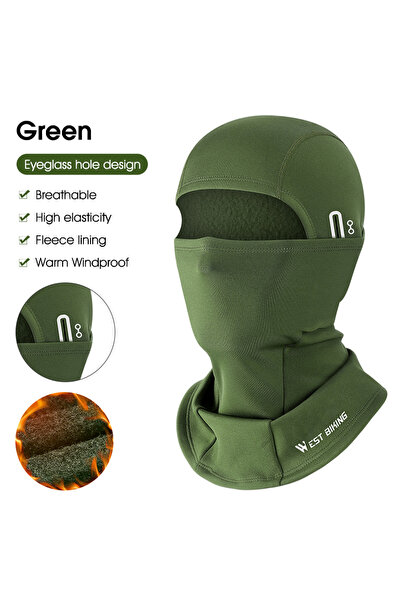 Choice 0201343Green WEST BIKING قبعة ركوب الدراجات الشتوية الدافئة وشاح الجري...