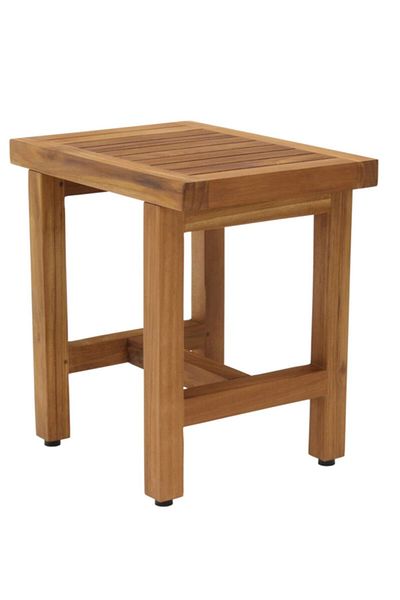 AYRINTISHOP Bath Natural Wooden Shower Seat Iroko Breed