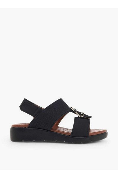LBL by Shoexpress Textured Arabic Sandals with Hook and Loop Closure