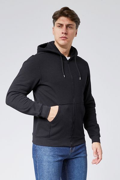 M MOONCOVER Men's Zippered Hooded Pocket Sweatshirt