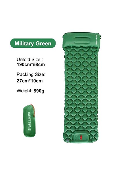 Choice مرتبة WESTTUNE القابلة للنفخ للتخييم باللون الأخضر العسكري، خفيفة الوز...