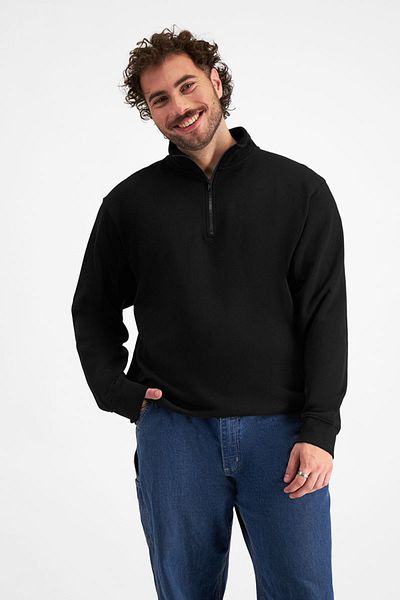 BayBayan Men's Unisex Basic Stand Collar Half Zipper Pullover Sweatshirt