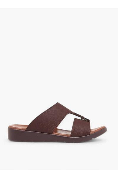 LBL by Shoexpress Textured Slip-On Arabic Sandals with Accent Detail