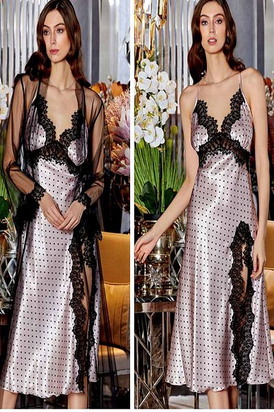 Jeremi Satin Nightgown and Dressing Gown Set