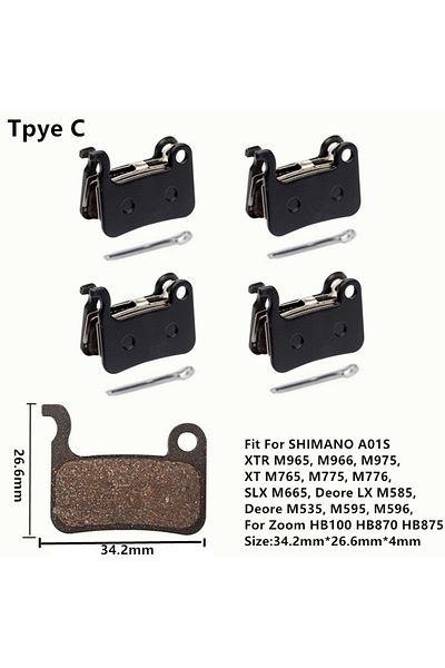 Choice Type C 4pairs Bike Mtb Semi-metallic Disc Brake Pads For Shimano B01s G01s A01s Xtr Xt Slx Deore Sra