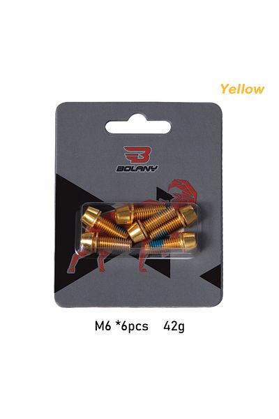 Choice M6 Gold BOLANY 6pcs Bicycle Stem Colorful Screws M5/M6*18mm Handlebar Riser Bolts Colorful Ultraligh