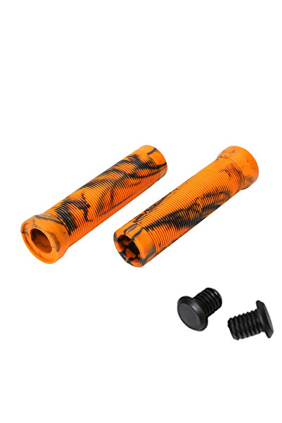 BUCKLOS أساور مقود دراجة جبلية سوداء وبرتقالية مقاس 125 مم، ناعمة، مقاومة للم...