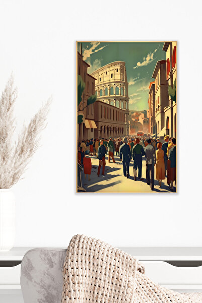 qoeuyl boutique Ζωγραφική με αφίσα με θέμα ρετρό Ιταλία Νο: 12 18x27 MDF