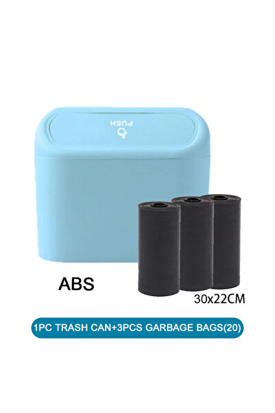 Choice3 Blue 3 Car Trash Can (with Lid) Contains 60 (300) Garbage Bags, Small...