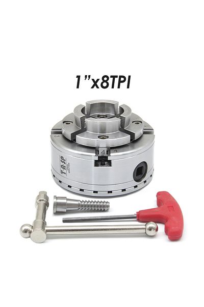 Choice 1 Inch x 8 TPI TASP 4" Wood Lathe Scroll Chuck 100mm 4-Jaws Self Centering Spindle Thread M33 1 Inch