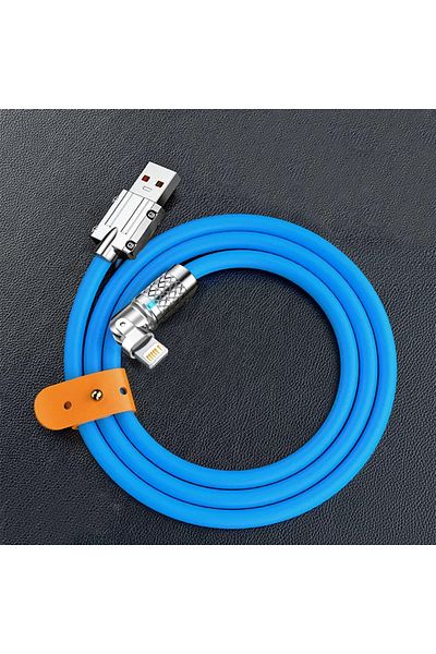 Choice 2m USB A To L blue 120W 6A Silicone USB Charger Date Cable For iPhone 14 13 12 11 Pro Max Mini 180 R