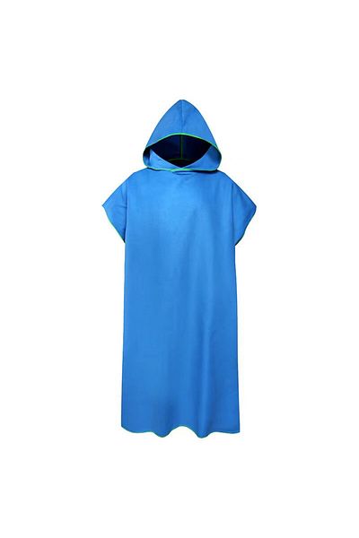 Choice Blue Microfiber Hooded Towel Men Women for Swim Beach Travel Quick Dry Changing Robe Cape Bath Towel