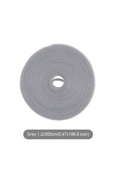 Choice GRAY 5m Self Adhesive Tape Reusable Cable Tie Wire Straps Tape DIY Accessories