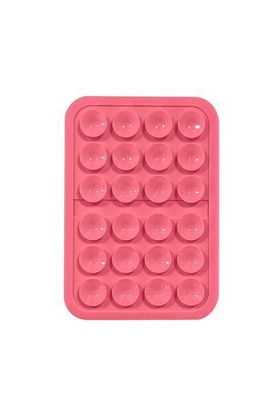 Choice Pink Phone Silicone Suction Cup Stand + 24pcs Square Suction Cups + Silicone Suction Cup Anti-Slip M