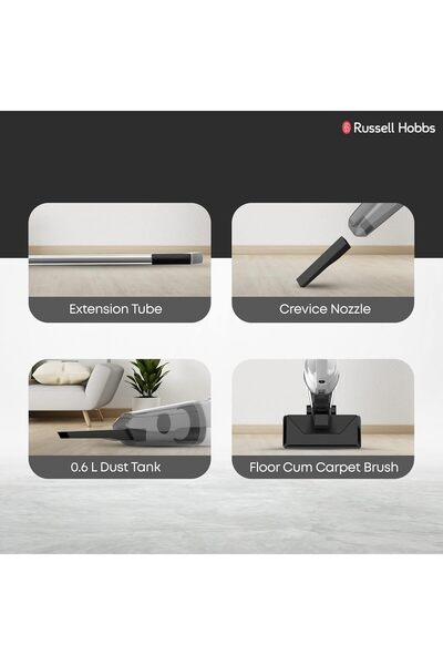 RUSSELL HOBBS 3-in-1 Handheld Vacuum 600W, 0.6L, HEPA Filter, 7M Cord – White K-22A102W