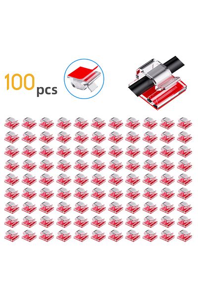 Choice 100 قطعة - مشابك كابلات شفافة 10/20/50/100 قطعة، منظم كابلات لاصق، حامل سلك، متين وقوي