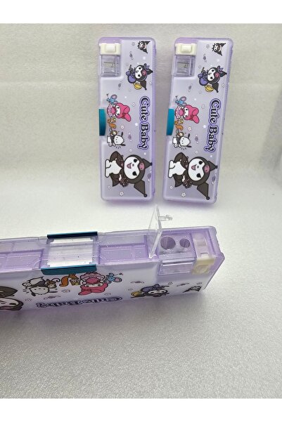 Meyra Accessories Sanrio Kromi Çift Kapaklı Çift Kalem Tıraşlı Lüx Kalemlik Okul Öncesi Sevimli Hediyelik 1adet