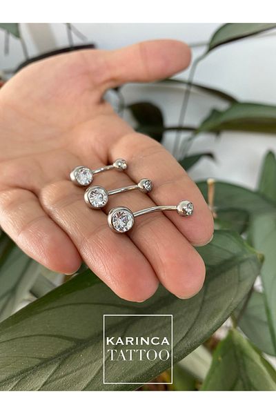 Karınca Piercing High Quality Double Stone Belly Piercing - Steel, Anti-Tarnish and Anti-Allergy