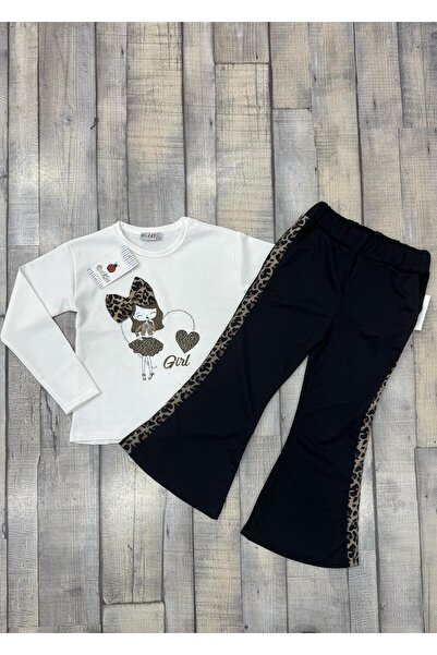 Pegai Tekstil Leopard Print Flared Kids Suit with Bowknot