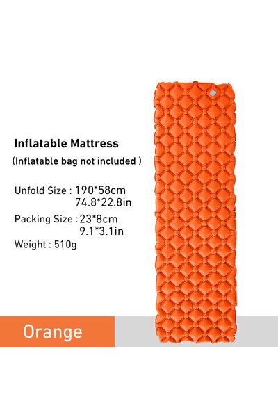 Choice Orange WESTTUNE Camping Sleeping Pad Ultralight Inflatable Mattress Po...