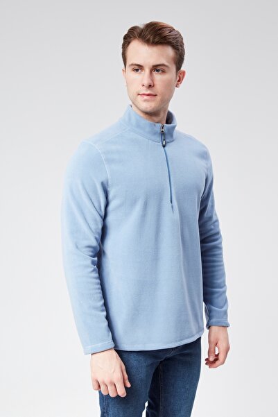 M MOONCOVER Men's Standard Fit Comfortable Cut Cold-Proof Stand Collar Fleece Sweatshirt