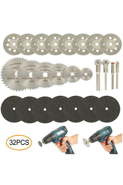 Choice 32pcs 6-32pcs Mini Circular Saw Blade Set Sanding Grinding Wheel Cutting Disc For Dremel Accessories