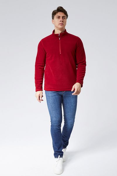 M MOONCOVER Men's Standard Fit Comfortable Cut Cold-Proof Stand Collar Fleece Sweatshirt