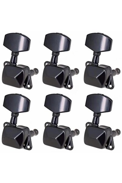 Choice3 Black 6Right 6 PCS Guitar String Tuning Pegs Tuner Semi-closed Tuner ...